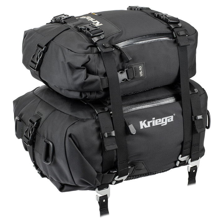 Kriega US-10 Drypack - Side View of Drypack Attached to Larger Pack