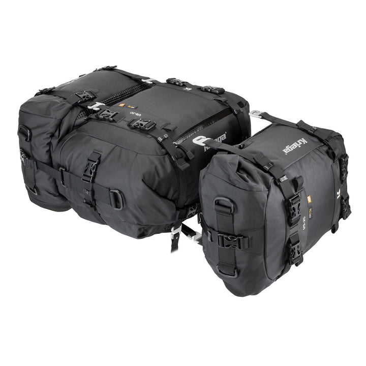 Kriega US-30 Drypack - Angled Side View of Drypack with Two Smaller Packs Attached on Either Side