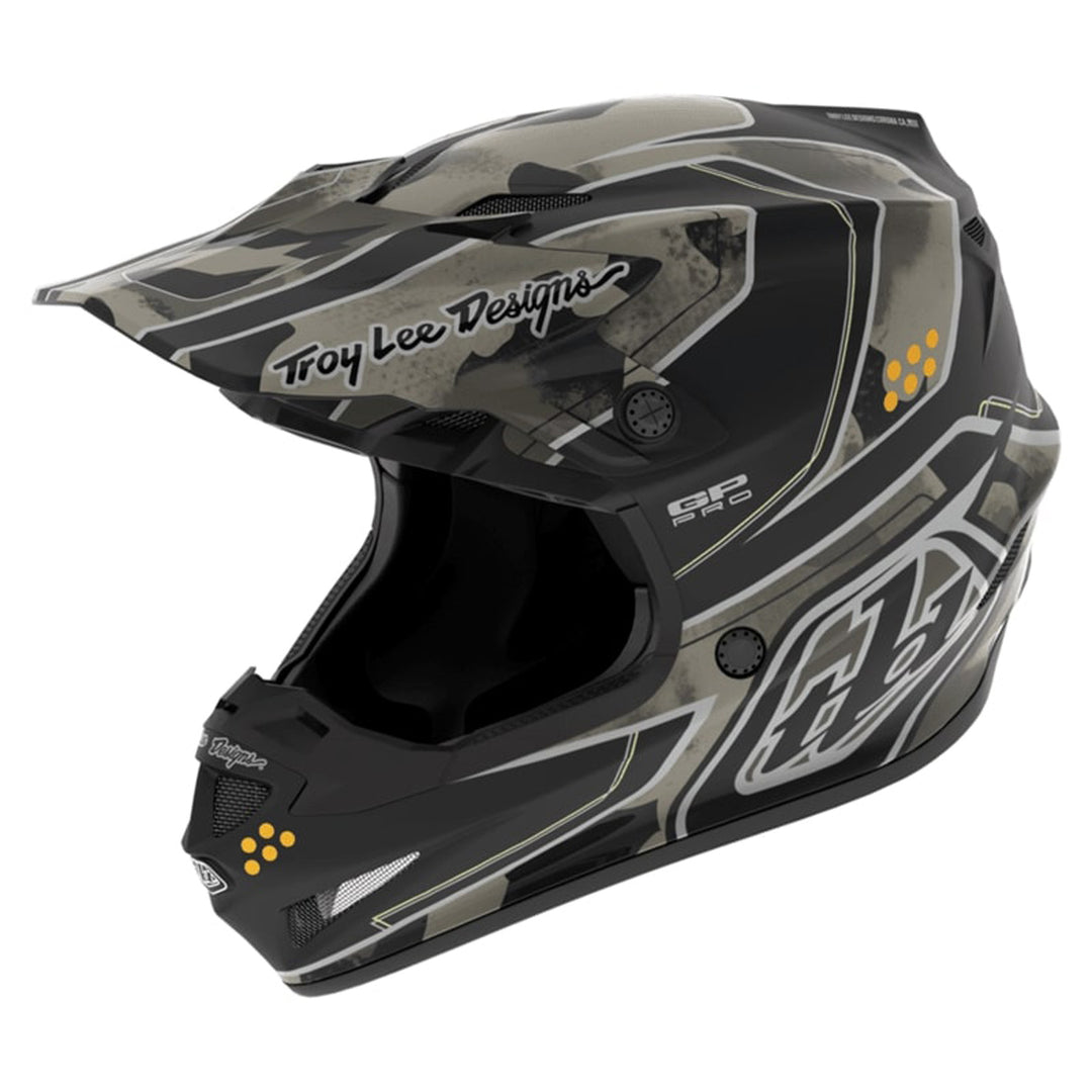 Troy Lee Designs GP Pro Trooper Helmet Black/Caper - Front Left Side View