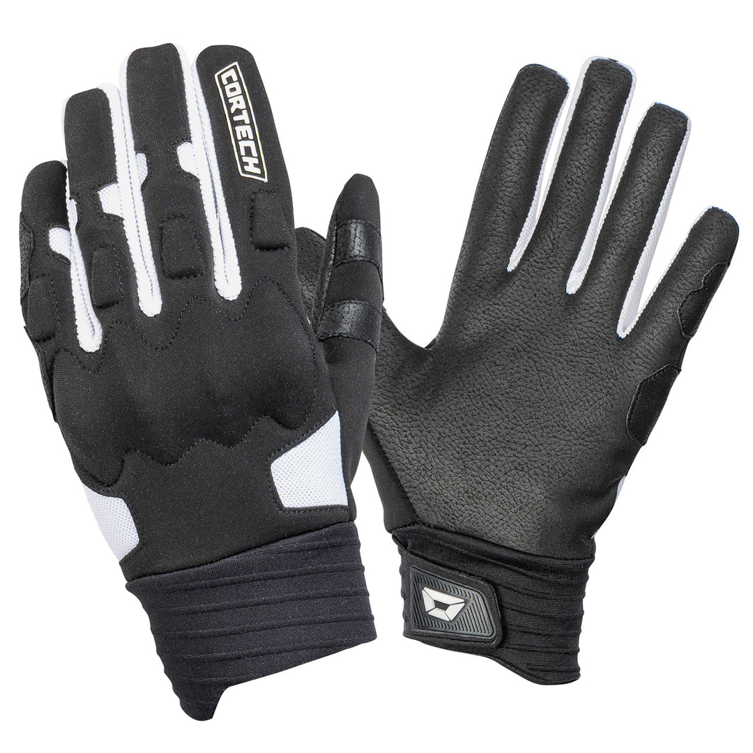 Cortech Lite Gloves Black/White - Back of Hand and Palm Views of Pair
