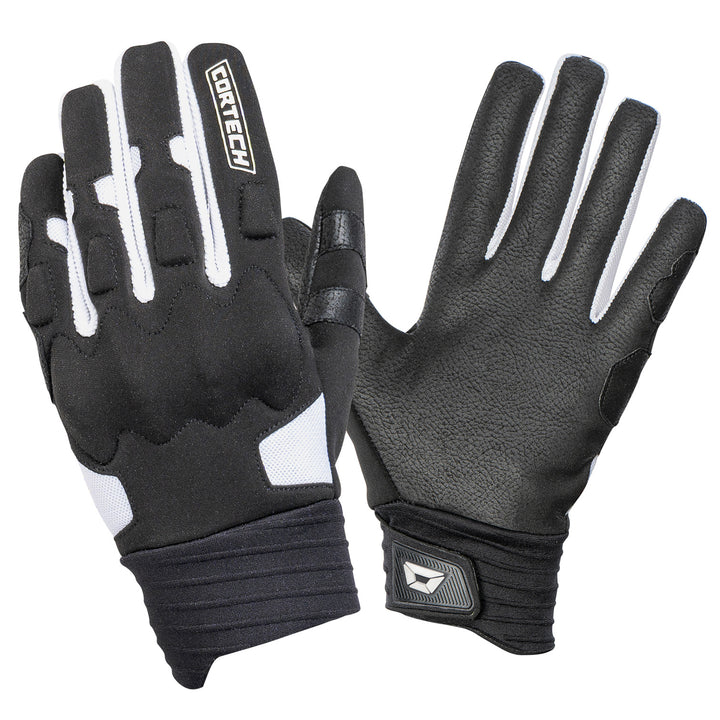 Cortech Lite Gloves Black/White - Back of Hand and Palm Views of Pair