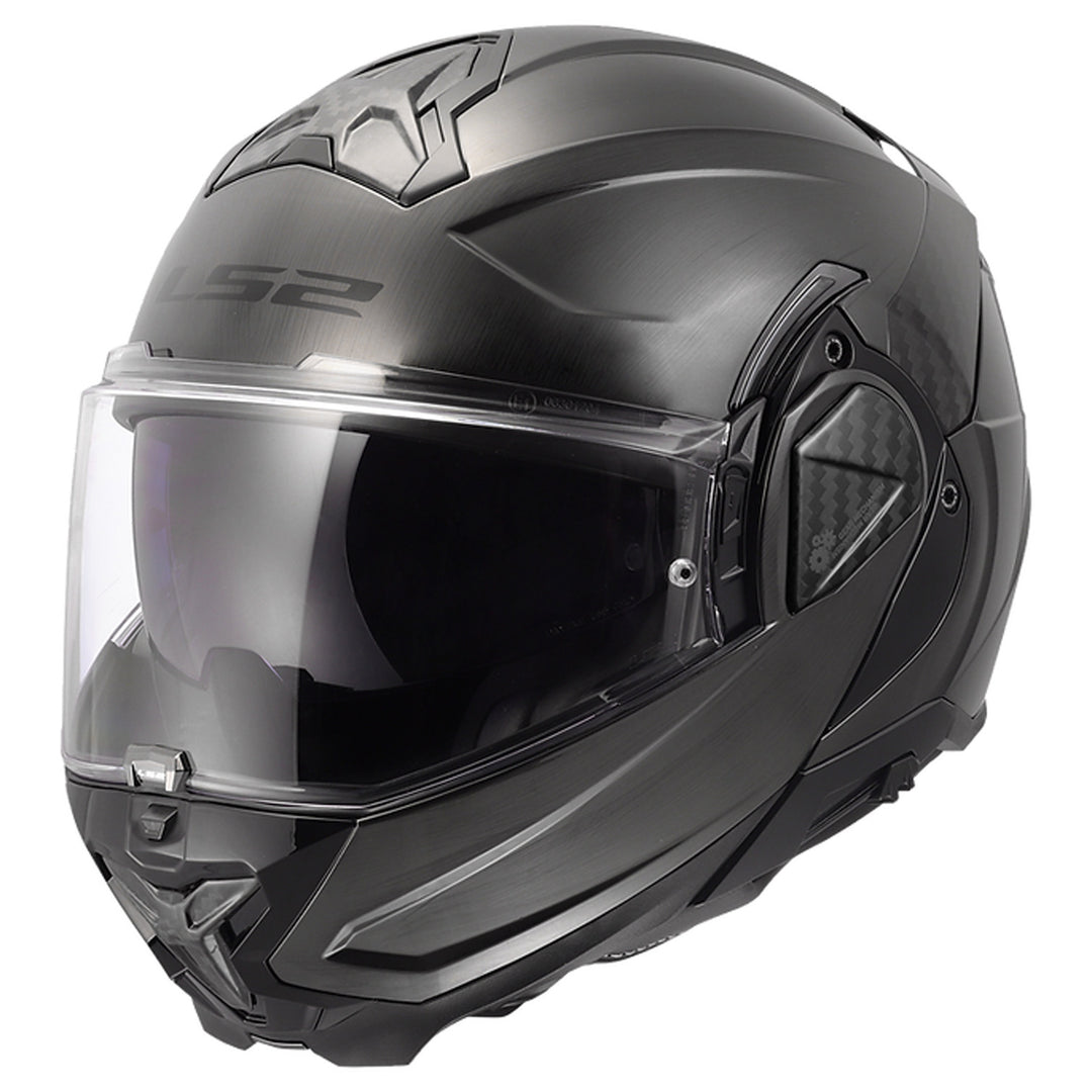 LS2 Helmets Advant II Jeans Helmet Gloss Gray - Front Left Side View