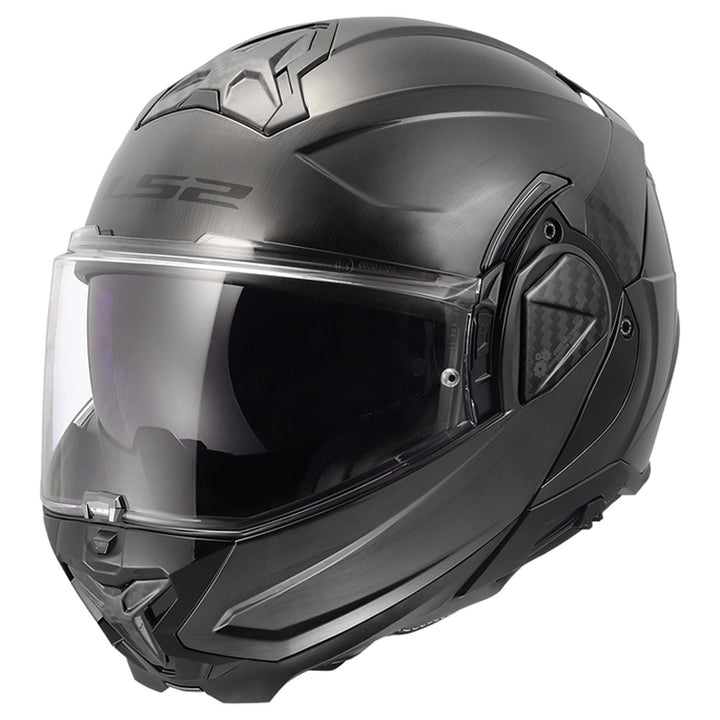 LS2 Helmets Advant II Jeans Helmet Gloss Gray - Front Left Side View