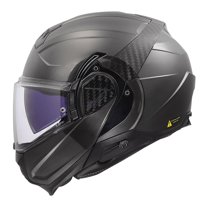 LS2 Helmets Advant II Jeans Helmet Gloss Gray - Left Side View
