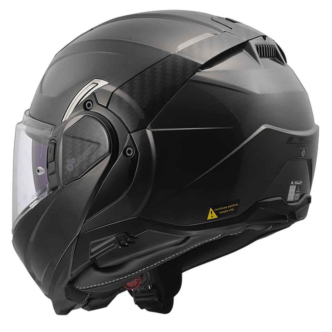 LS2 Helmets Advant II Jeans Helmet Gloss Gray - Rear Left Side View