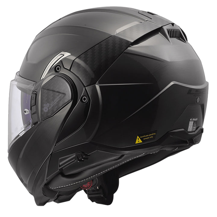 LS2 Helmets Advant II Jeans Helmet Gloss Gray - Rear Left Side View