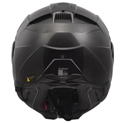 LS2 Helmets Advant II Jeans Helmet Gloss Gray - Rear View