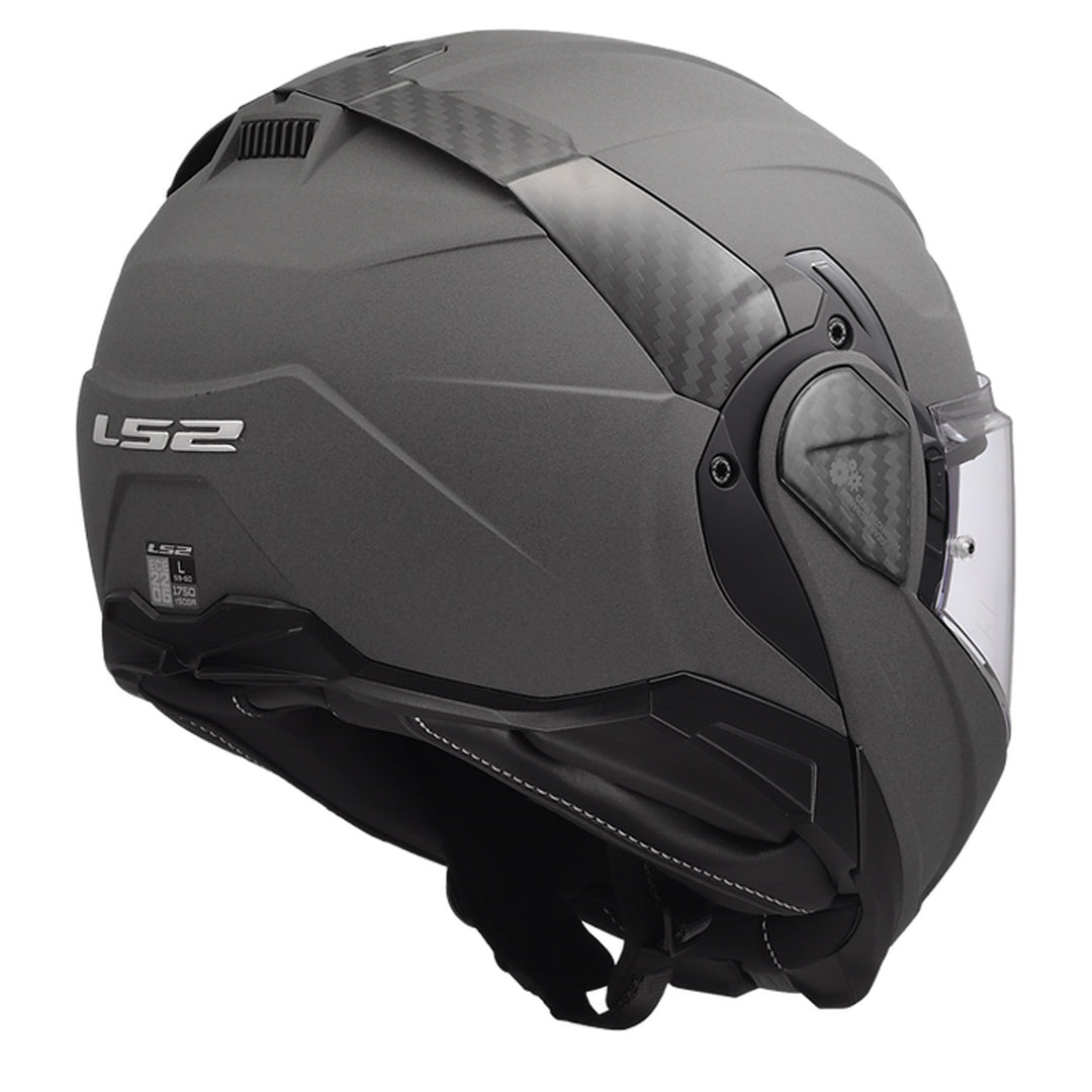 LS2 Helmets Advant II Solid Helmet Concrete Gray - Rear Right Side View