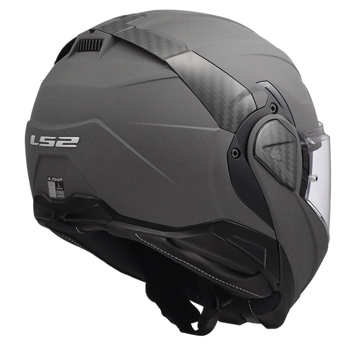 LS2 Helmets Advant II Solid Helmet Concrete Gray - Rear Right Side View