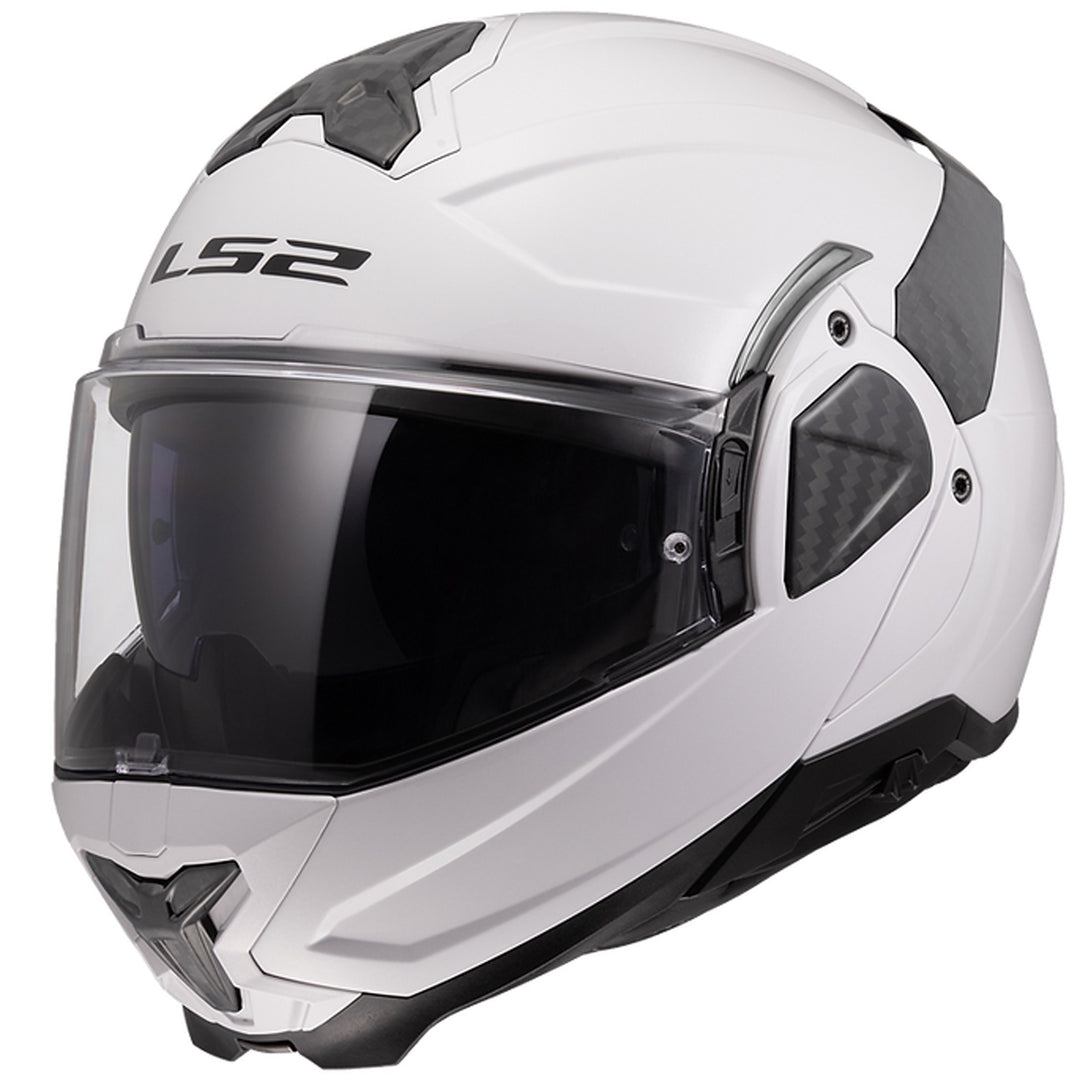 LS2 Helmets Advant II Solid Helmet Gloss White - Front Left Side View