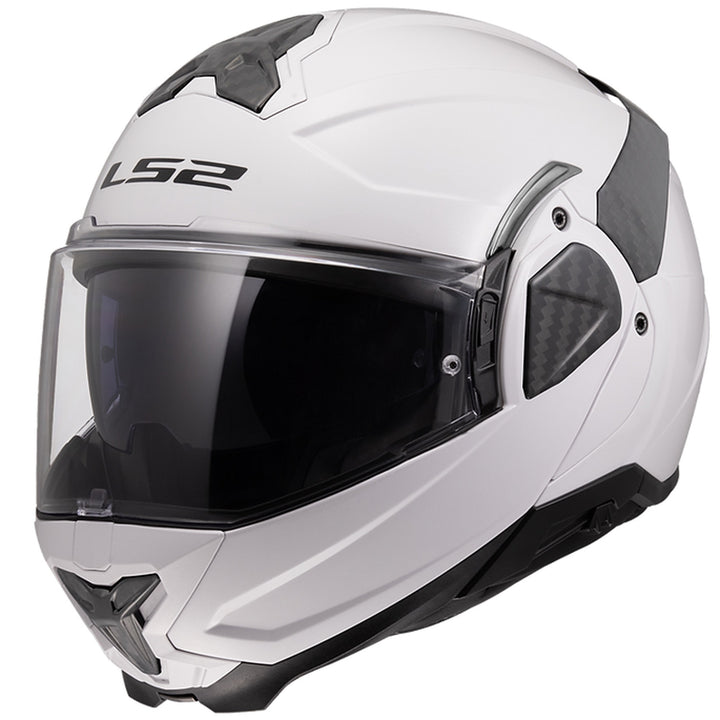 LS2 Helmets Advant II Solid Helmet Gloss White - Front Left Side View