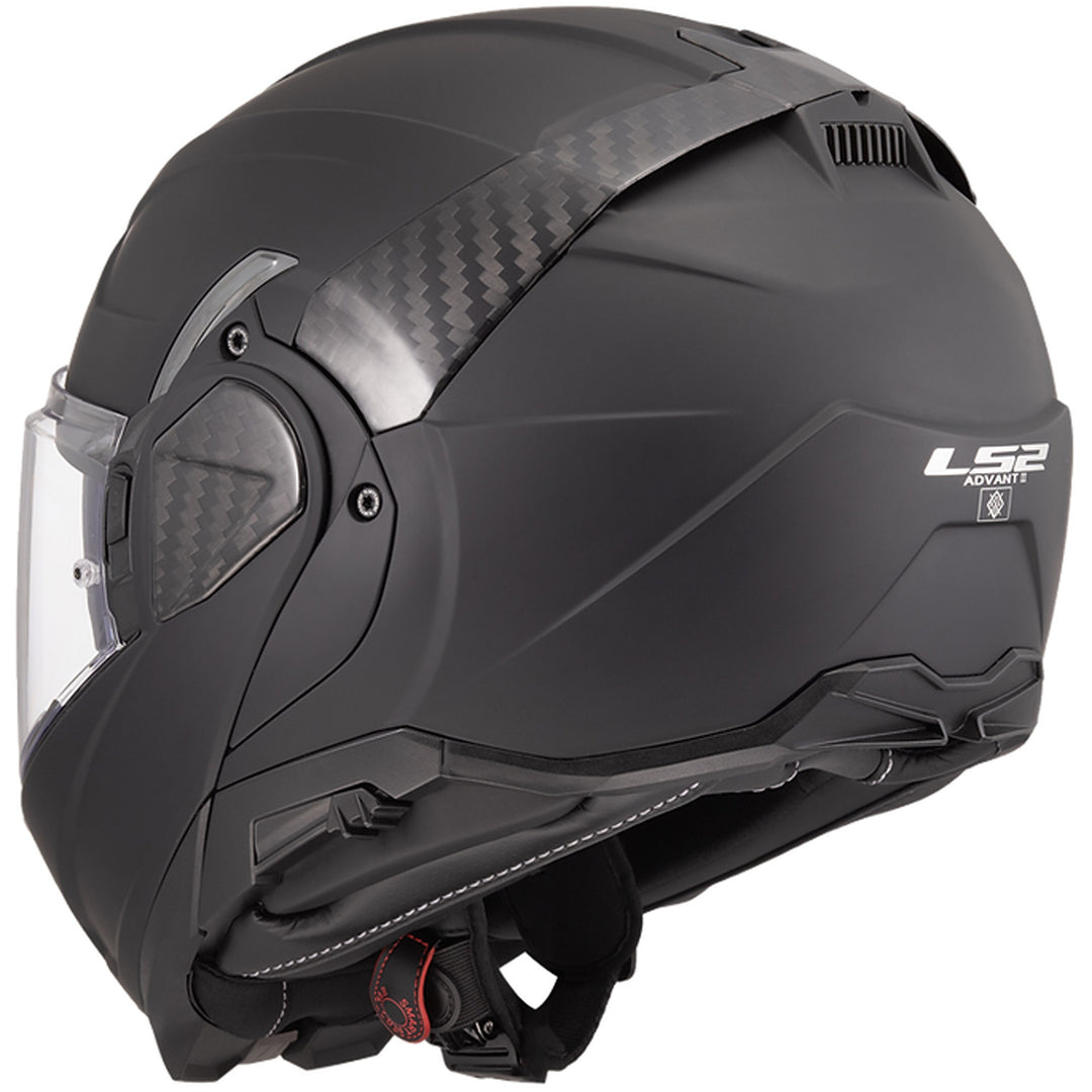 LS2 Helmets Advant II Solid Helmet Matte Black - Rear Left Side View