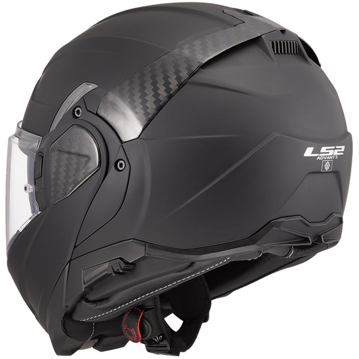 LS2 Helmets Advant II Solid Helmet Matte Black - Rear Left Side View