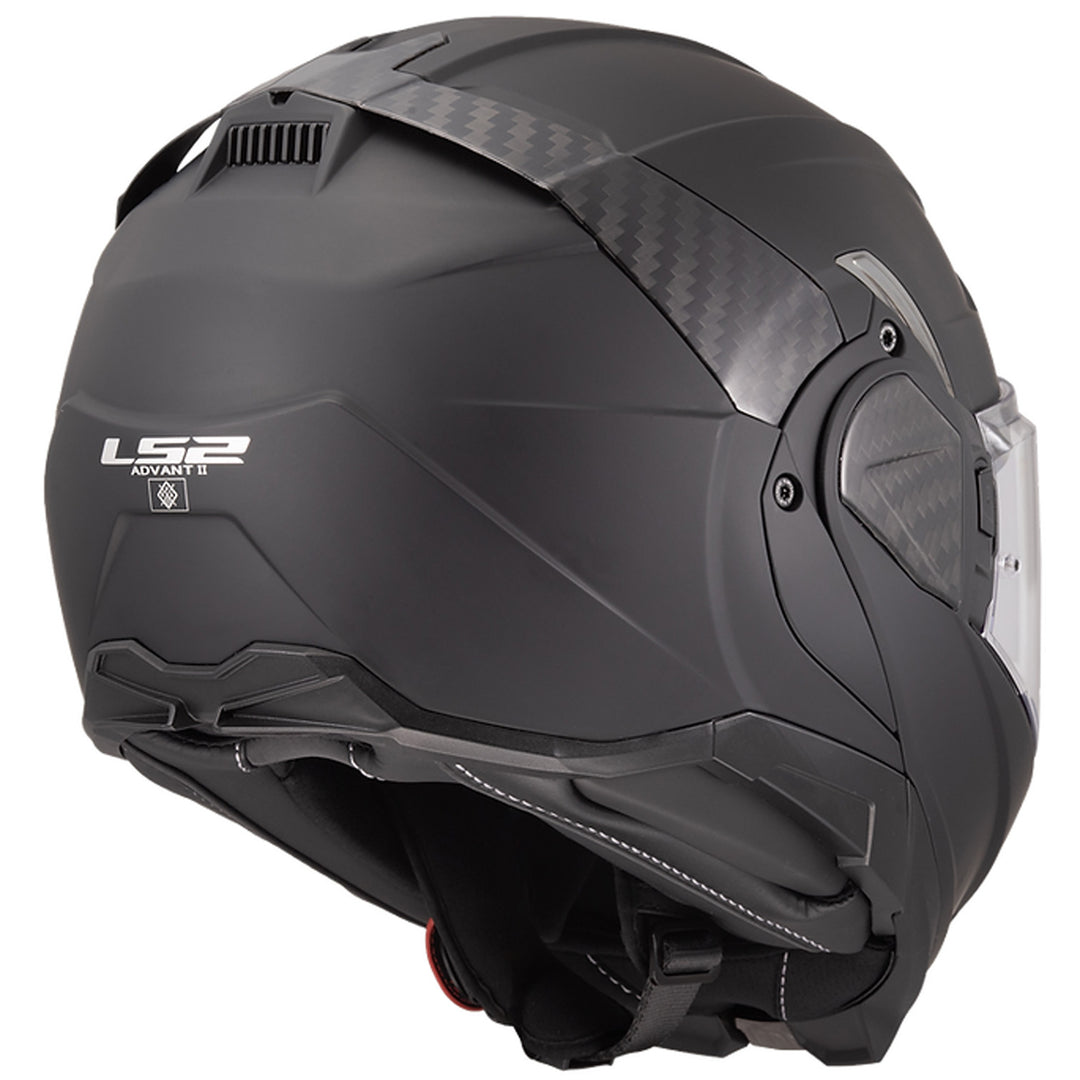 LS2 Helmets Advant II Solid Helmet Matte Black - Rear Right Side View