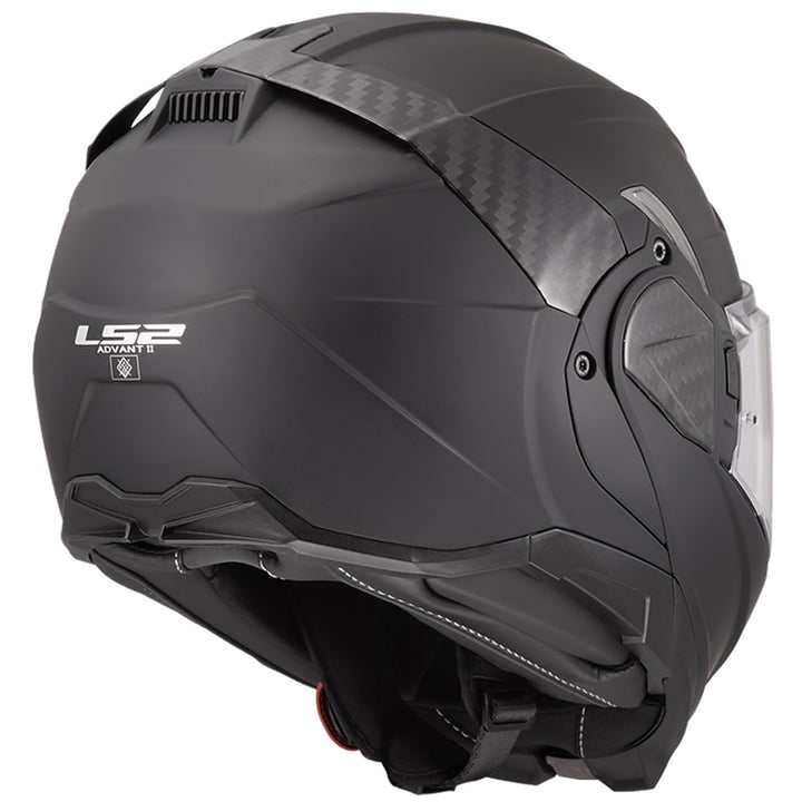LS2 Helmets Advant II Solid Helmet Matte Black - Rear Right Side View