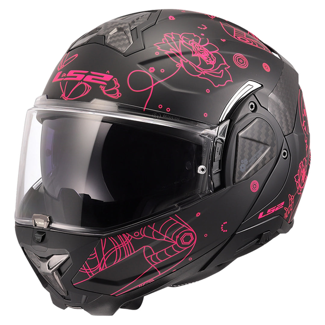 LS2 Helmets Advant II Sophia Helmet Matte Pink/Black - Front Left Side View