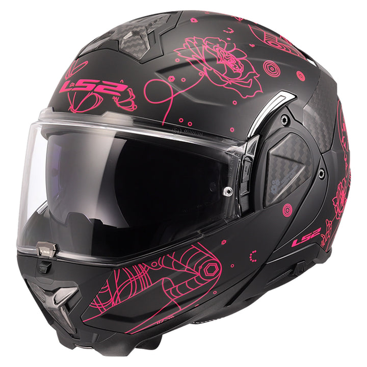 LS2 Helmets Advant II Sophia Helmet Matte Pink/Black - Front Left Side View