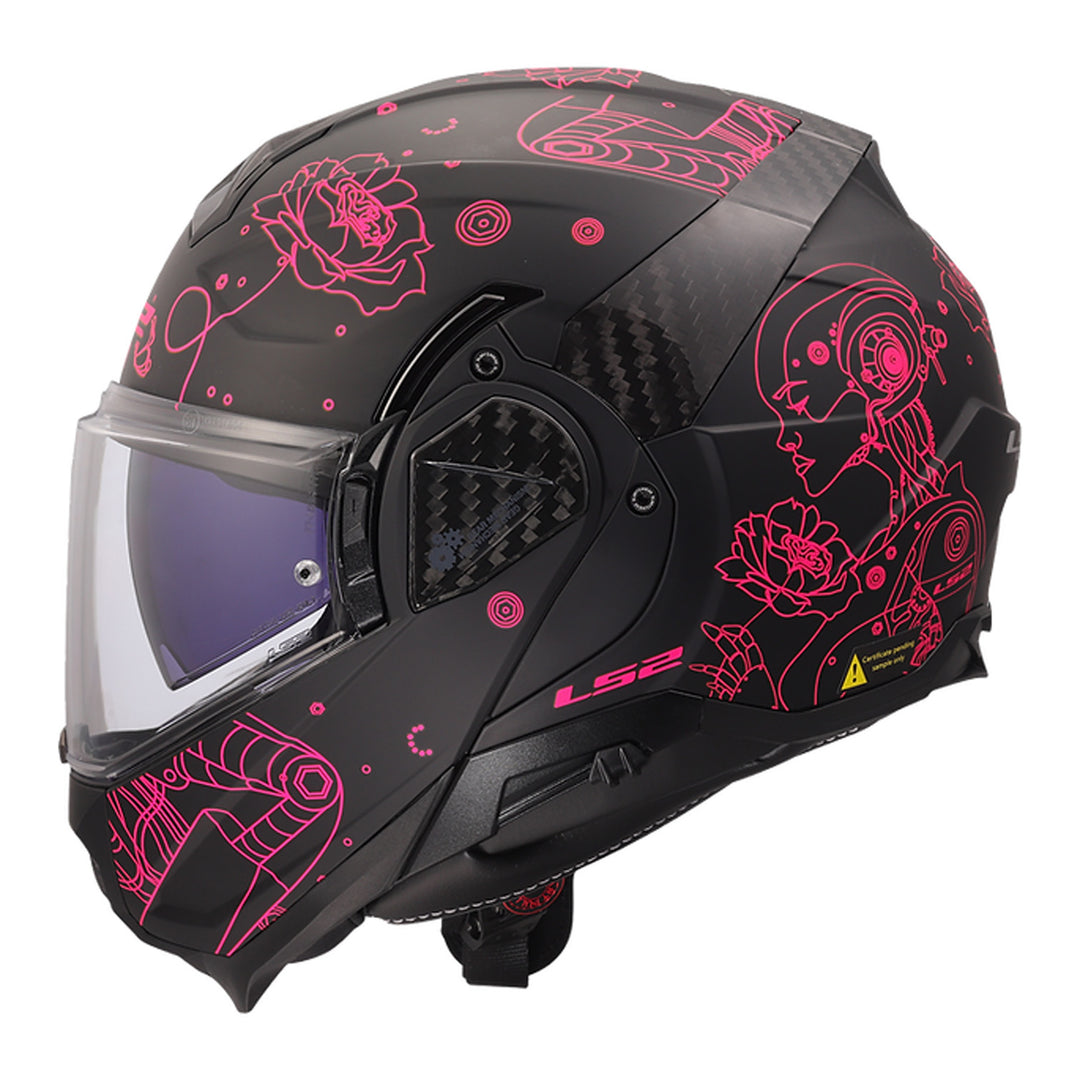 LS2 Helmets Advant II Sophia Helmet Matte Pink/Black - Left Side View