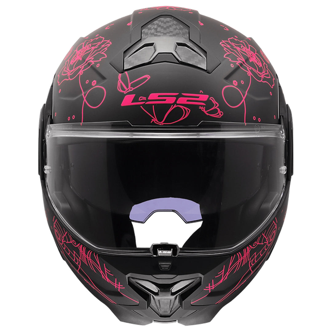 LS2 Helmets Advant II Sophia Helmet Matte Pink/Black - Front View