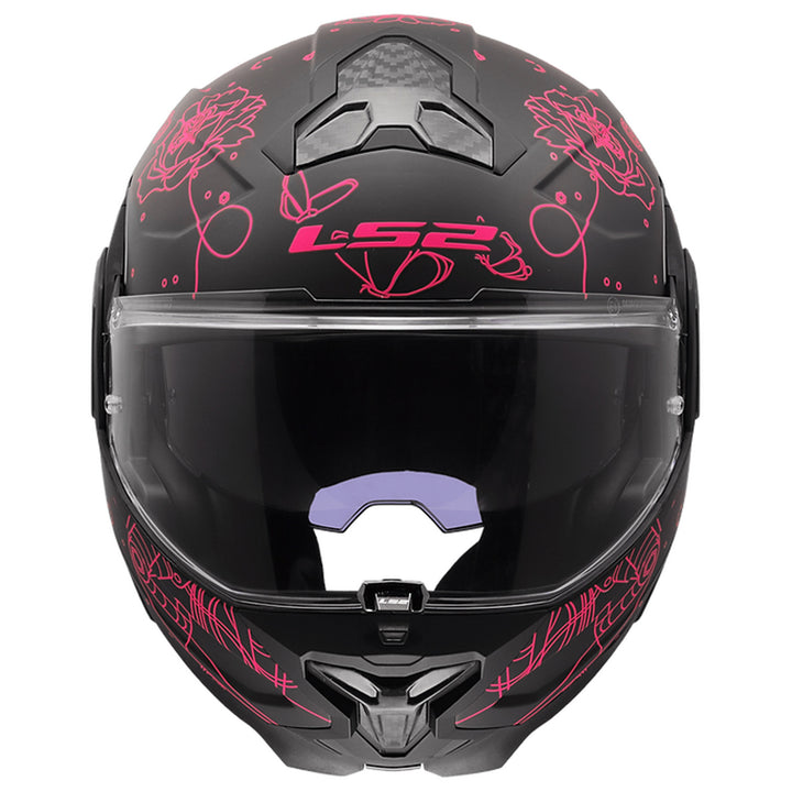 LS2 Helmets Advant II Sophia Helmet Matte Pink/Black - Front View