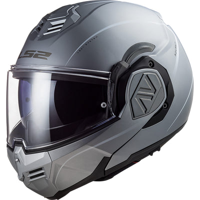 LS2 Helmets Advant Solid Helmet Matte Silver - Front Side View