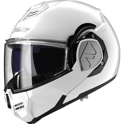 LS2 Helmets Advant Solid Helmet Gloss White - Front Side View