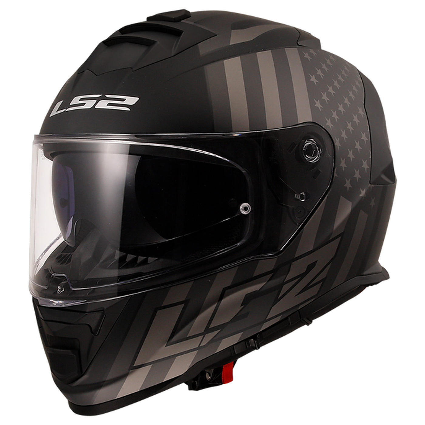 LS2 Helmets Assault Flag Helmet Matte Black - Front Side View