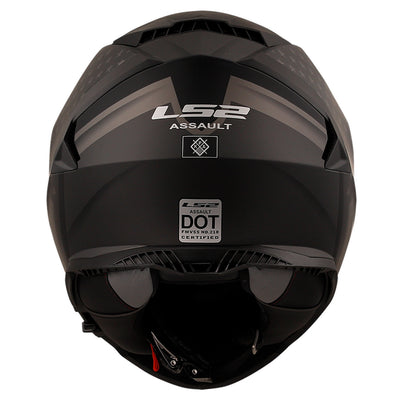 LS2 Helmets Assault Flag Helmet Matte Black - Rear View