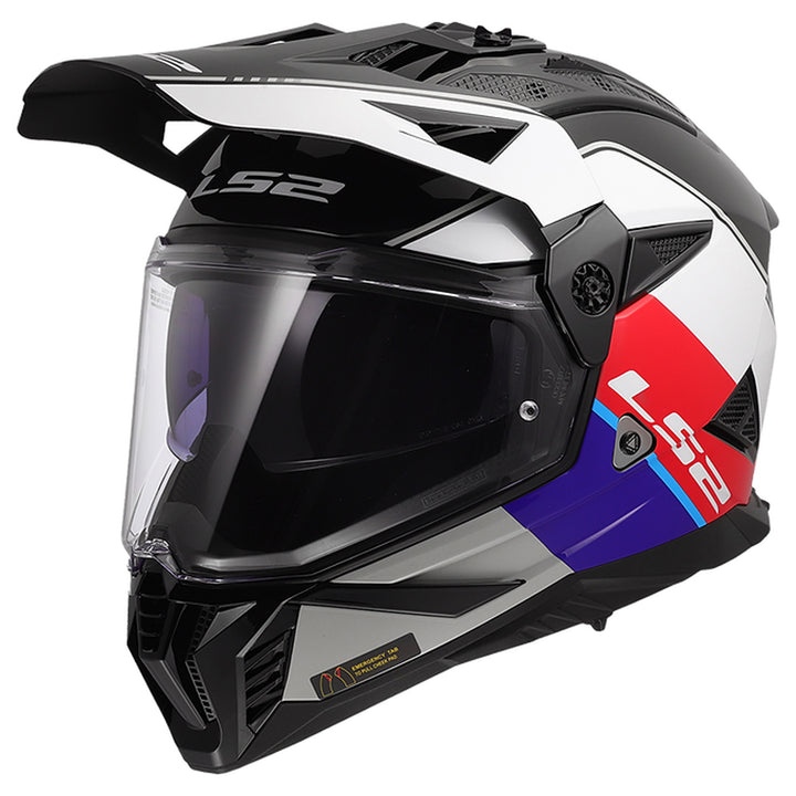 LS2 Helmets Blaze II Rally Helmet Gloss Red/White/Blue - Front Left Side View