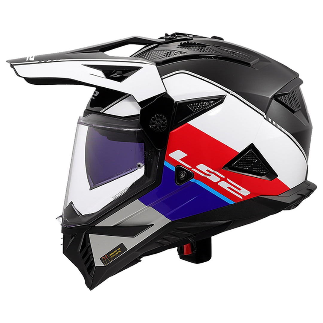 LS2 Helmets Blaze II Rally Helmet Gloss Red/White/Blue - Left Side View