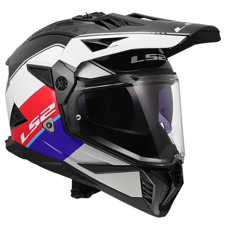 LS2 Helmets Blaze II Rally Helmet Gloss Red/White/Blue - Front Right Side View