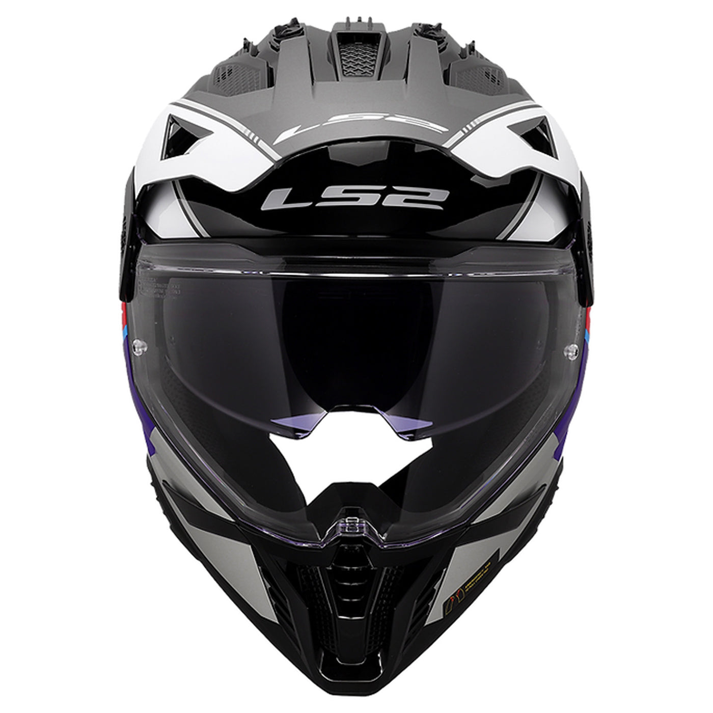 LS2 Helmets Blaze II Rally Helmet Gloss Red/White/Blue - Front View