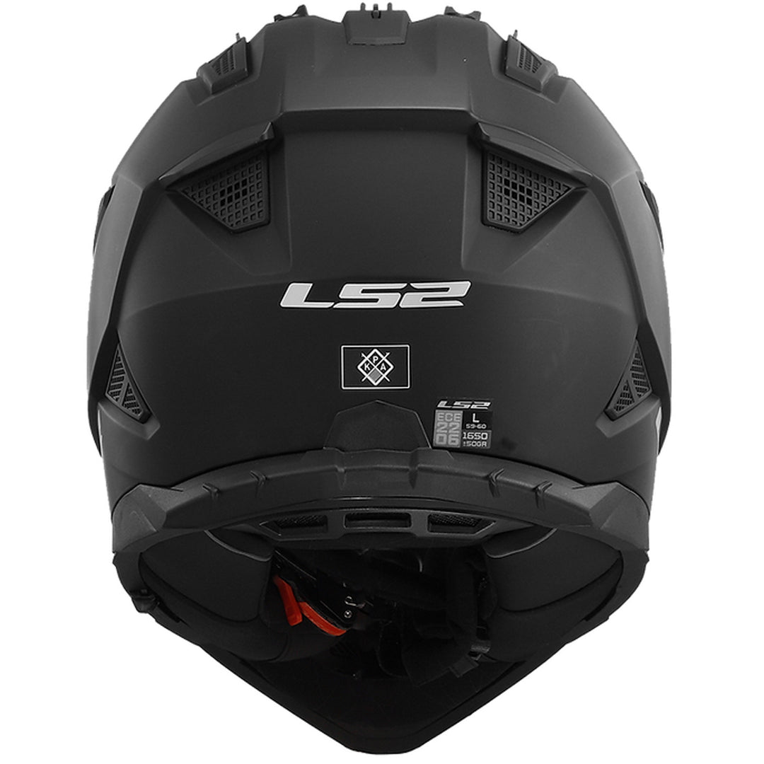 LS2 Helmets Blaze II Solid Helmet Matte Black - Rear View