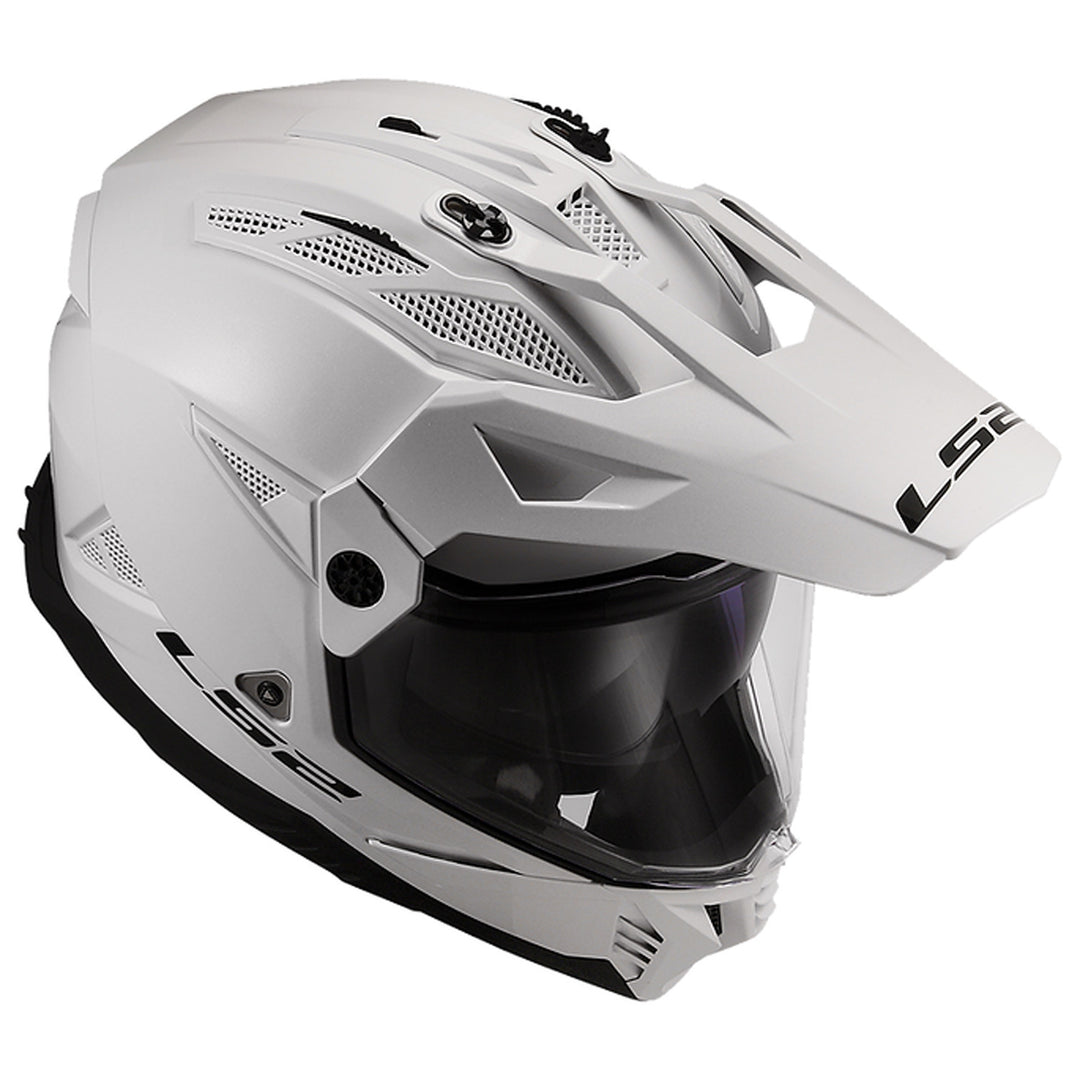 LS2 Helmets Blaze II Solid Helmet Gloss White - Top Front Right Side View