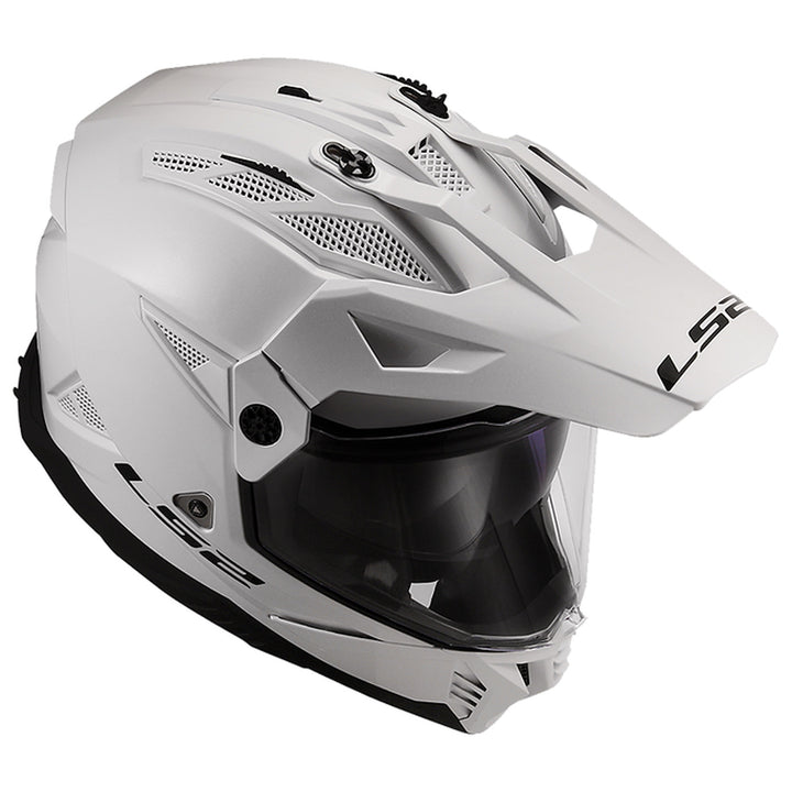LS2 Helmets Blaze II Solid Helmet Gloss White - Top Front Right Side View