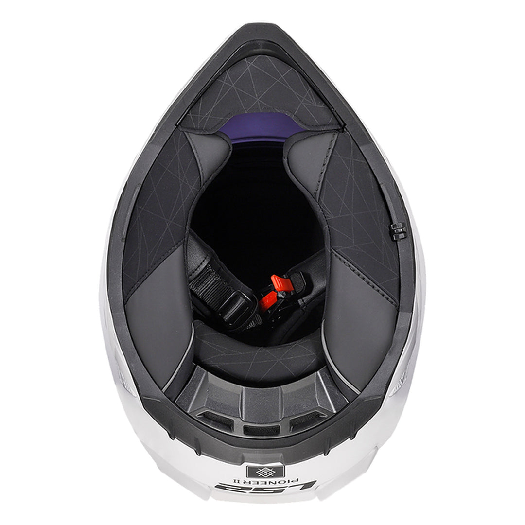 LS2 Helmets Blaze II Solid Helmet Gloss White - Bottom Up View