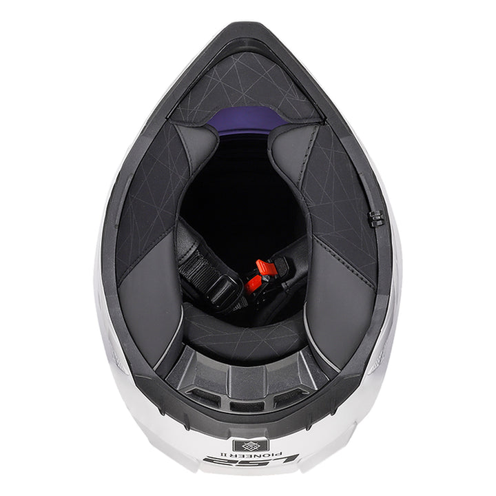 LS2 Helmets Blaze II Solid Helmet Gloss White - Bottom Up View