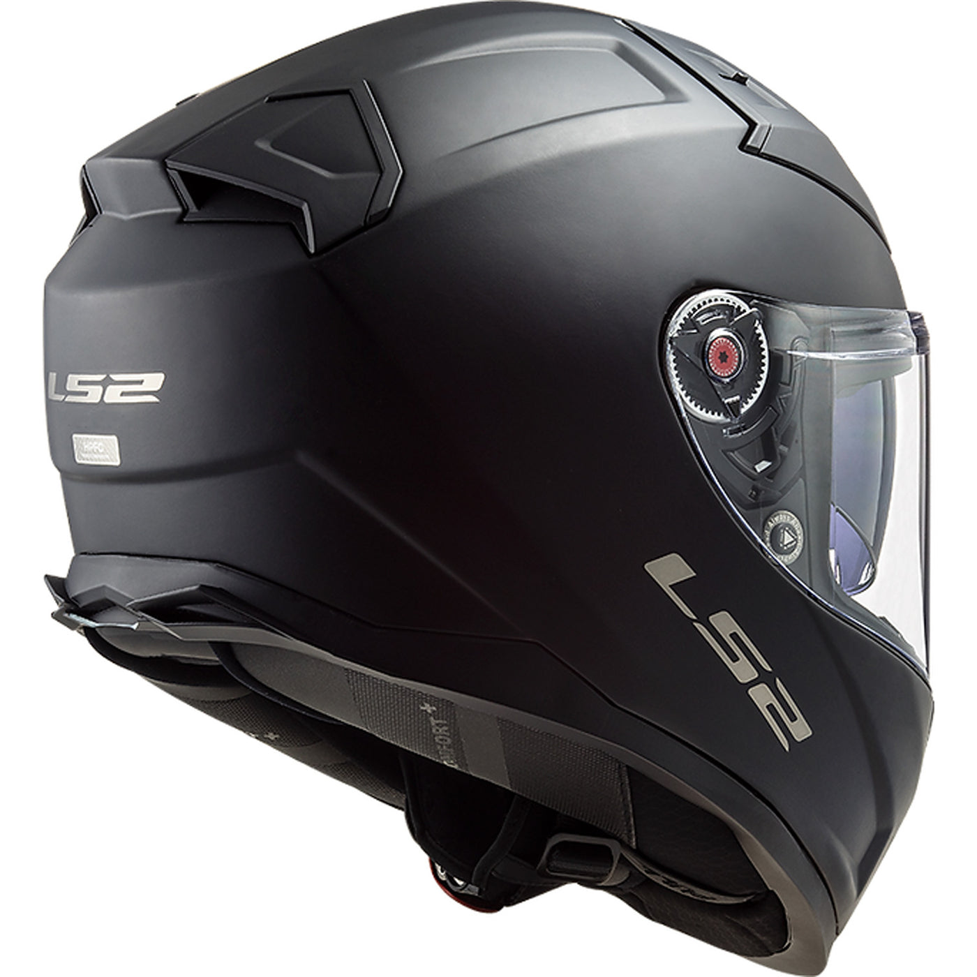 LS2 Helmets Citation II Solid Helmet Matte Black - Rear Side View