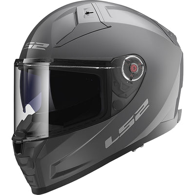 LS2 Helmets Citation II Solid Helmet Gloss Battleship Gray - Front Side View