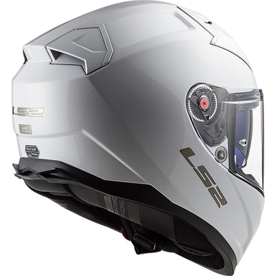 LS2 Helmets Citation II Solid Helmet Gloss White - Rear Side View