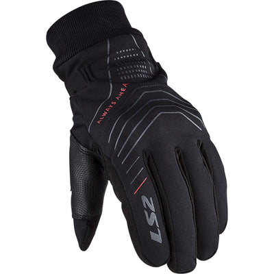 LS2 Helmets Civis Men's Touring Gloves Black - Back of Hand View