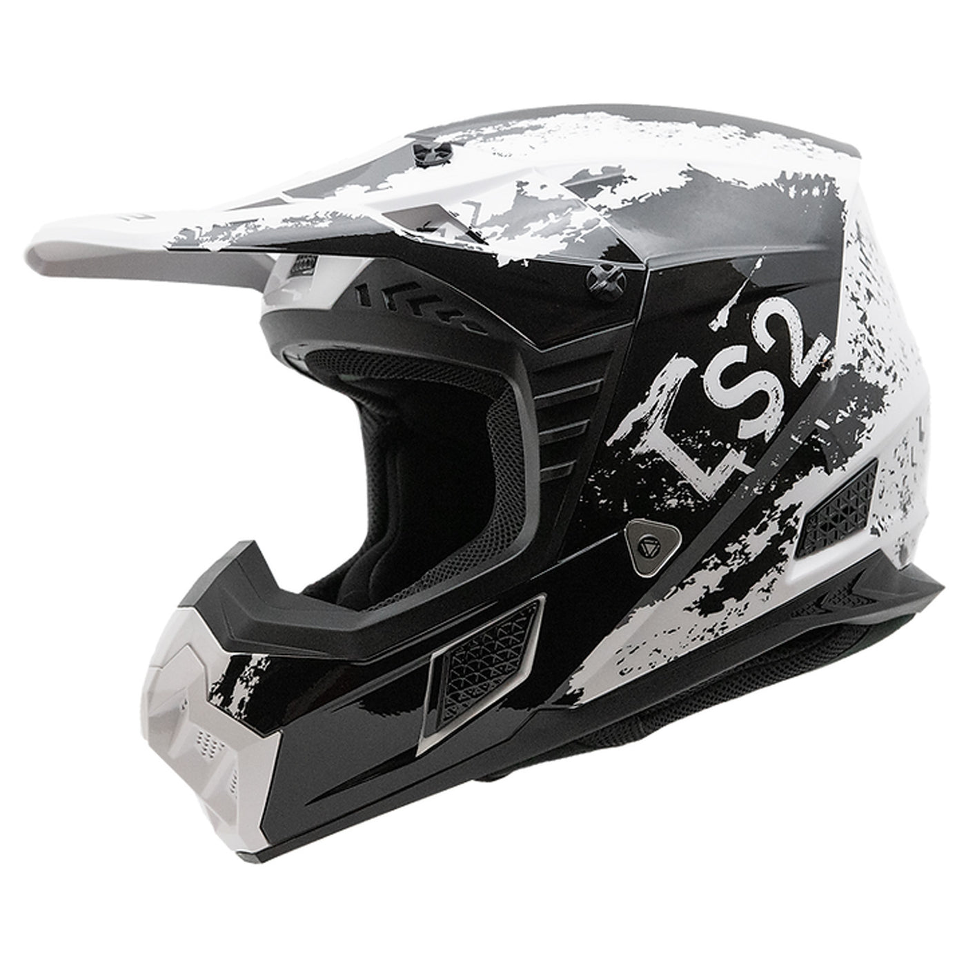 LS2 Helmets Coz Hyde Helmet Black/White - Front Left Side View