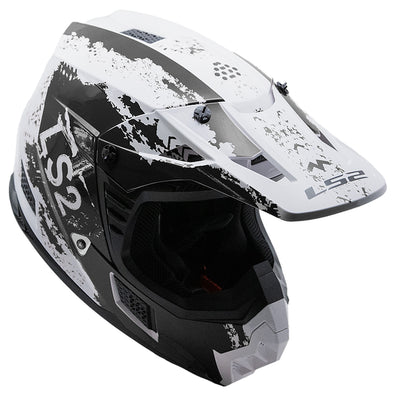 LS2 Helmets Coz Hyde Helmet Black/White - Front Right Side View