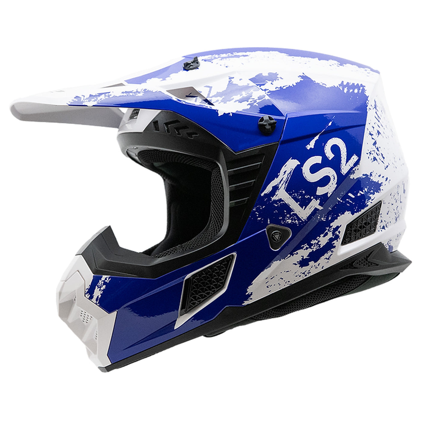 LS2 Helmets Coz Hyde Helmet Blue/White - Front Left Side View