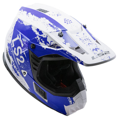 LS2 Helmets Coz Hyde Helmet Blue/White - Front Right Side View