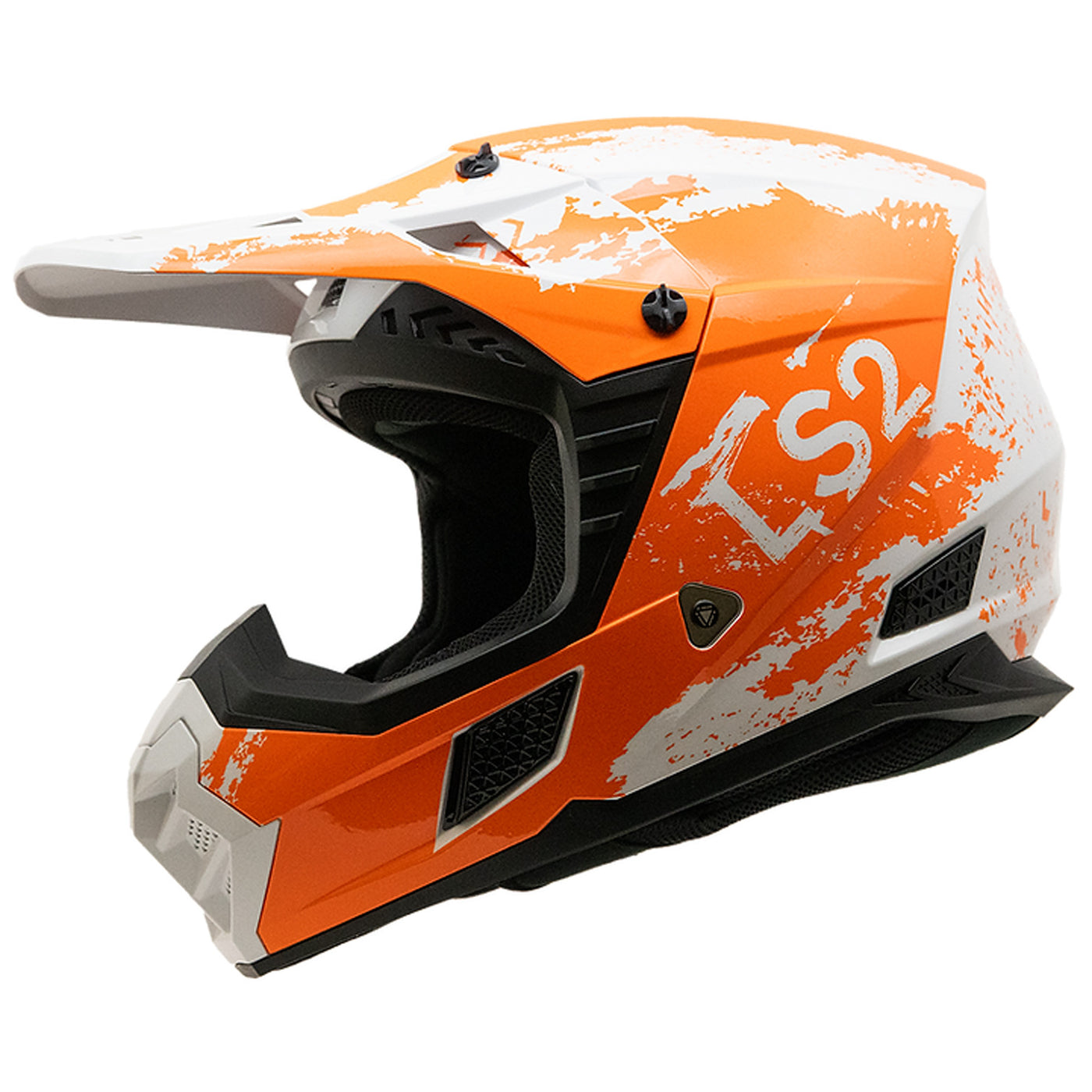 LS2 Helmets Coz Hyde Helmet Orange/White - Front Left Side View