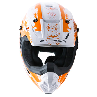 LS2 Helmets Coz Hyde Helmet Orange/White - Front View