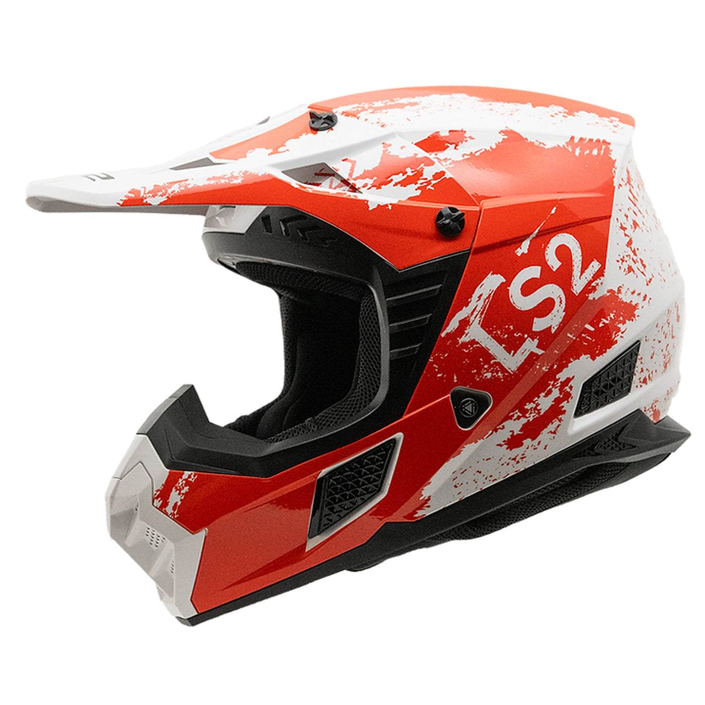 LS2 Helmets Coz Hyde Helmet Red/White - Front Left Side View