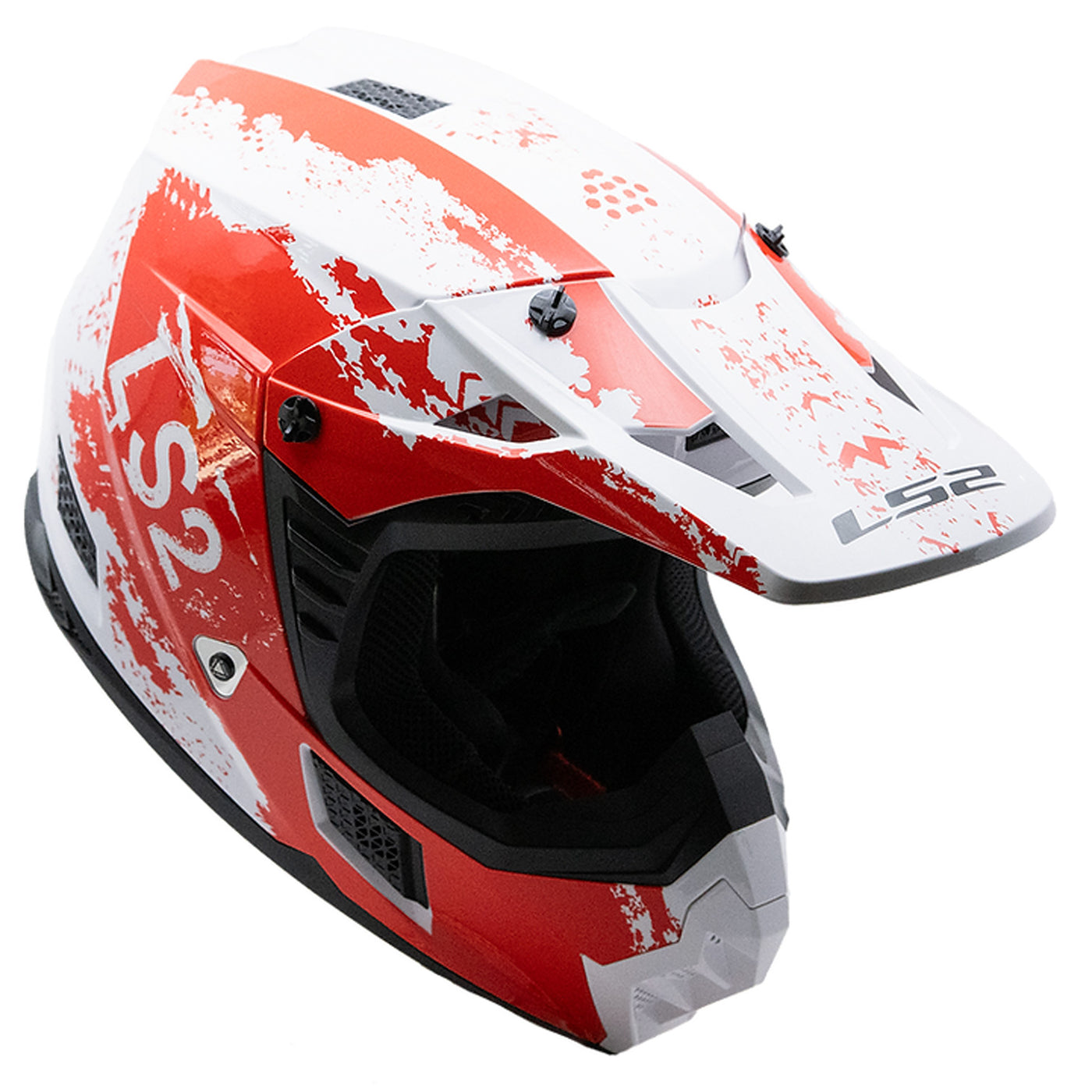 LS2 Helmets Coz Hyde Helmet Red/White - Front Right Side View