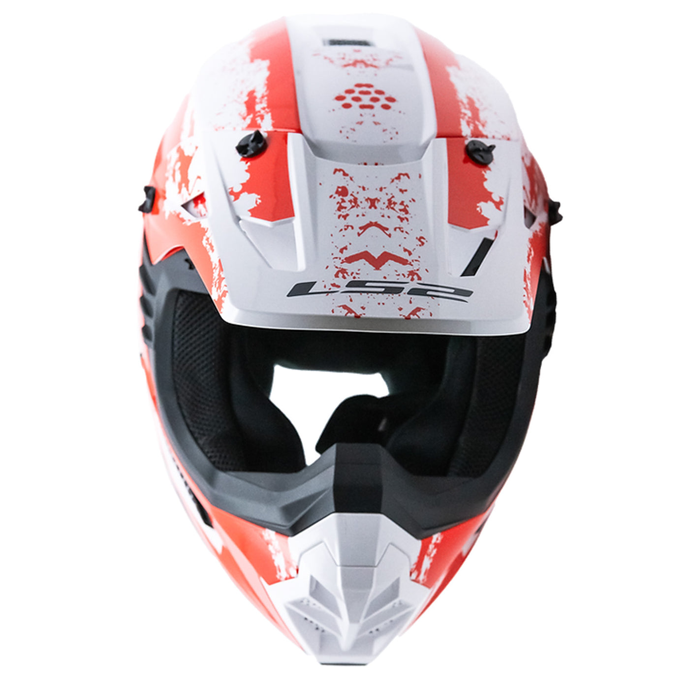 LS2 Helmets Coz Hyde Helmet Red/White - Front View